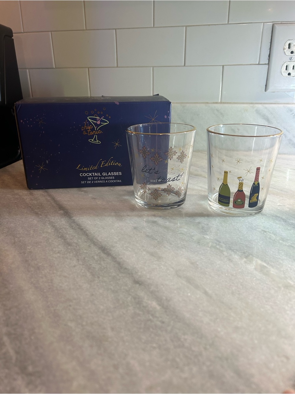 Limited Edition Cocktail Glasses - Gold Accents